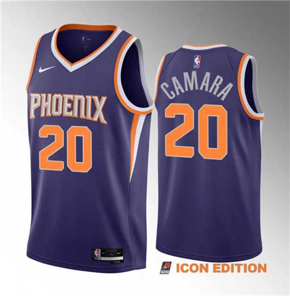 Men's Phoenix Suns #20 Toumani Camara Purple 2023 Draft Icon Edition Stitched Basketball Jersey Dzhi